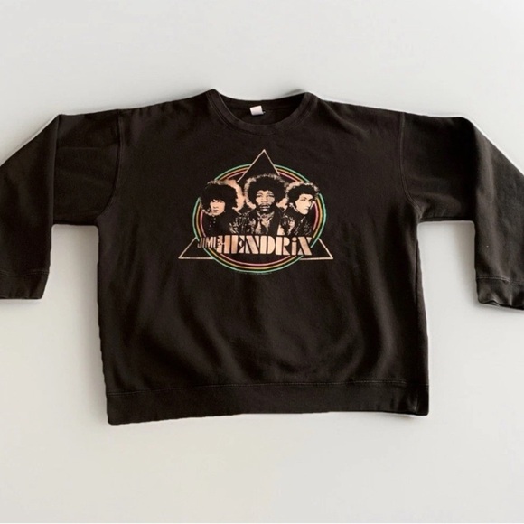 Junk Food Jimi Hendrix Band XL Black Unisex Crew Neck Sweatshirt Sweater Retro - Picture 2 of 14